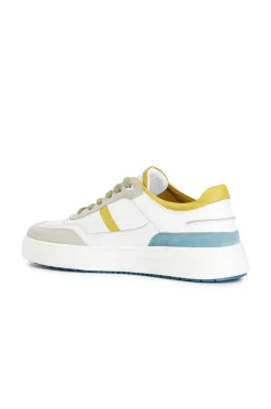 sneakers uomo in pelle e pelle scamosciata multi giallo