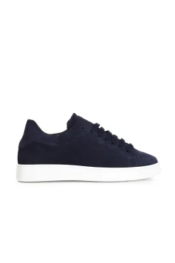 sneakers uomo in pelle scamosciata blu