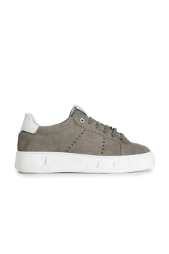sneakers uomo in pelle scamosciata taupe