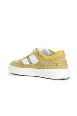 sneakers uomo in tessuto giallo