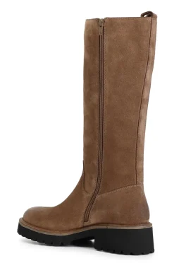 stivale donna in pelle scamosciata biscotto