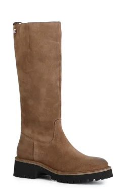 stivale donna in pelle scamosciata biscotto