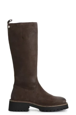 stivale donna in pelle scamosciata t.moro