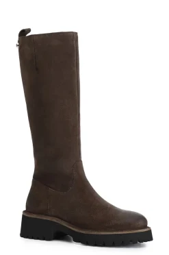 stivale donna in pelle scamosciata t.moro