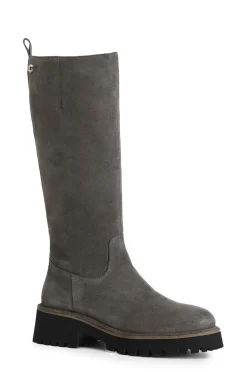 stivale donna in pelle scamosciata fango