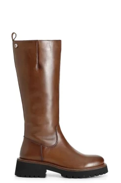 stivale donna in pelle tabacco