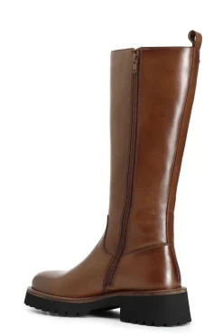 stivale donna in pelle tabacco