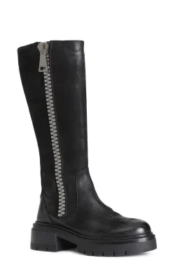 stivale  in nabuk maxi zip nero