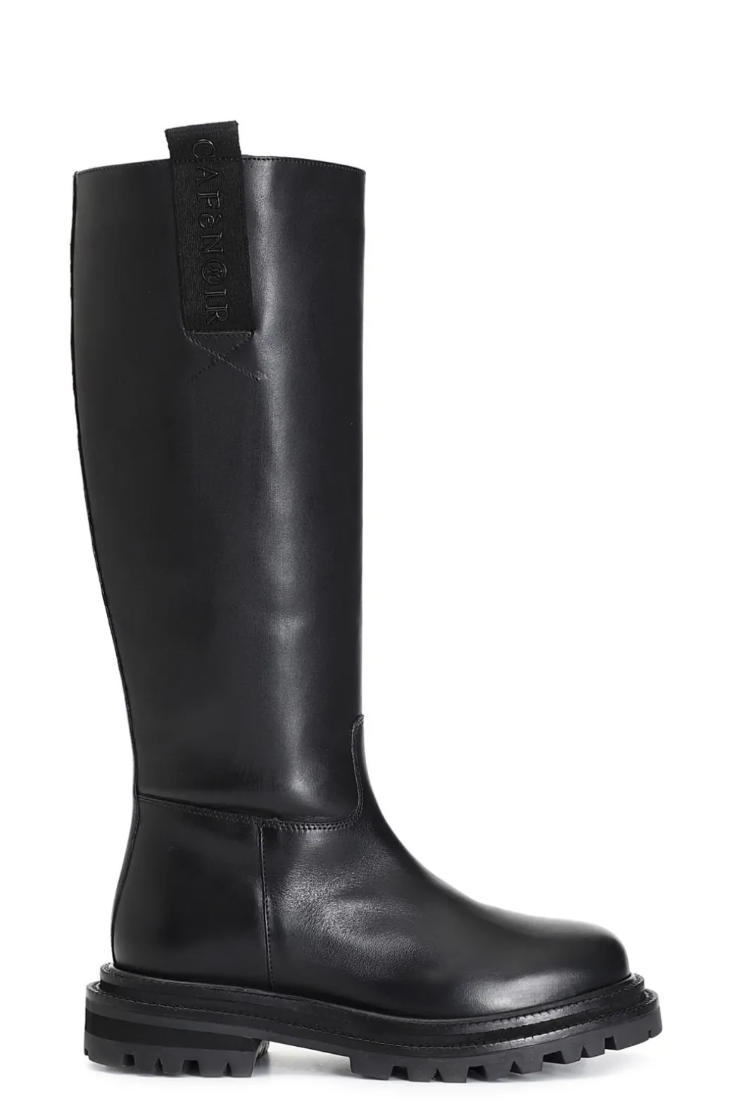 stivale in pelle con cerniera nero