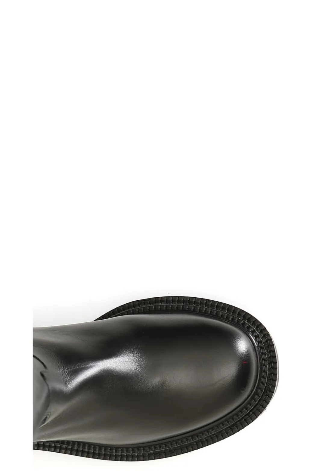 stivale in pelle con cerniera nero