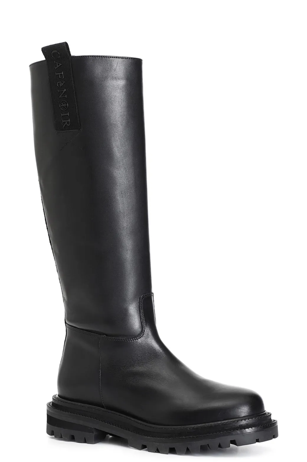 stivale in pelle con cerniera nero