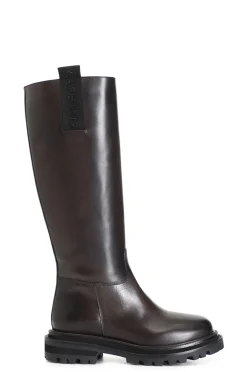 stivale in pelle con cerniera t.moro