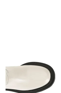 stivale in pelle con cerniera off white