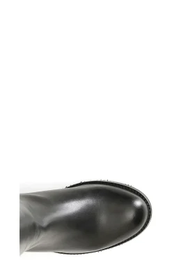 stivale in pelle con fibbia e borchie nero