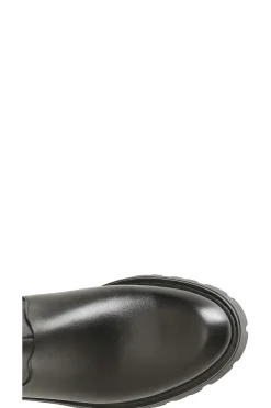 stivale in pelle e lycra nero