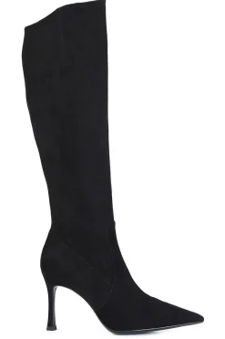 stivale in pelle e microfibra nero