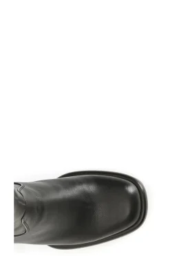 stivale in pelle e stretch nero