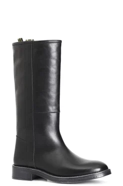 stivale in pelle nero