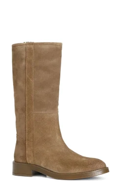 stivale in pelle scamosciata cuoio