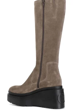 stivale in pelle scamosciata visone