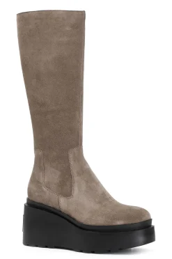 stivale in pelle scamosciata visone