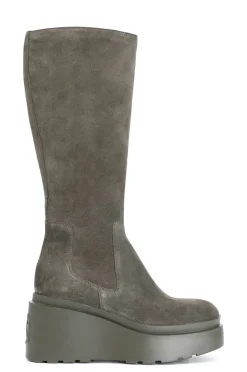 stivale in pelle scamosciata verde