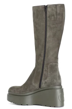 stivale in pelle scamosciata verde