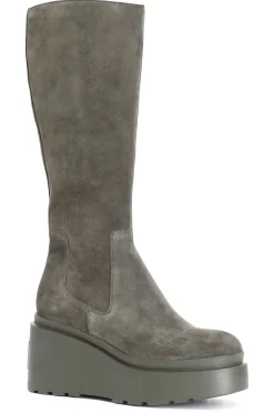 stivale in pelle scamosciata verde