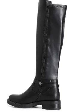 stivale in similpelle con cavigliera nero