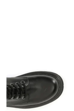 stivaletto alto allacciato in similpelle nero