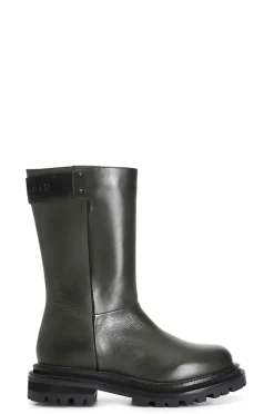 stivaletto donna in pelle verde