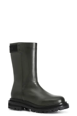 stivaletto donna in pelle verde