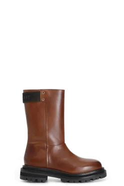 stivaletto donna in pelle cuoio