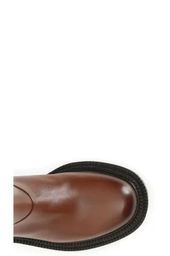 stivaletto donna in pelle cuoio