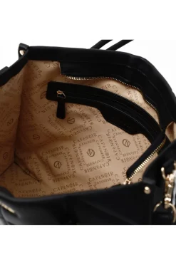 tote bag con pannello di quadrati in rilievo nero