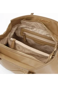 tote con applicazioni di micro rivetti cammello