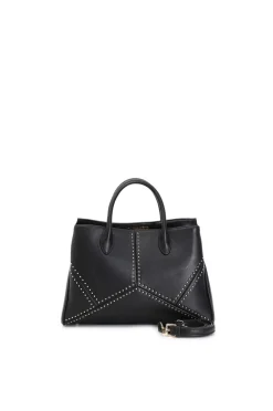 tote con applicazioni di micro rivetti nero