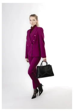 tote con applicazioni di micro rivetti nero