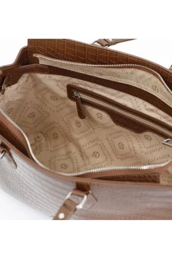 tote stampa coccodrillo marrone