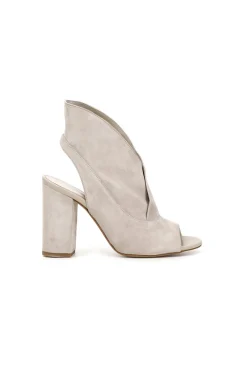 tronchetti aperti dietro in pelle scamosciata con incrocio