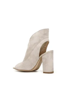 tronchetti aperti dietro in pelle scamosciata con incrocio