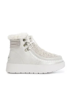 tronchetto con bordo mocassino allacciato platino