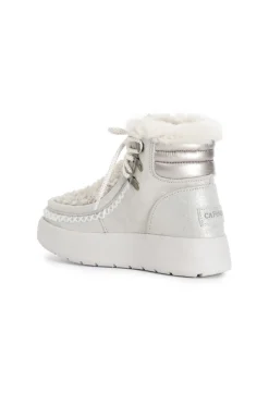 tronchetto con bordo mocassino allacciato platino