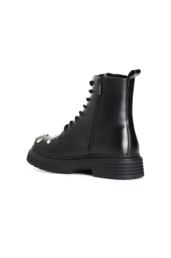 tronchetto da donna allacciato borchie fantasia nero