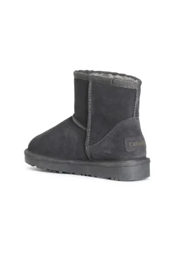 tronchetto da donna con pelliccia sintetica grigio