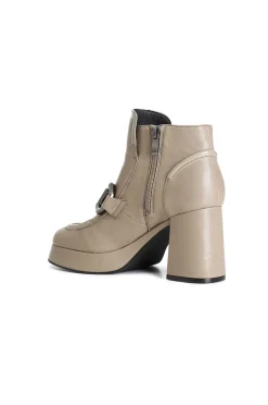 tronchetto da donna in nappa con morsetto taupe