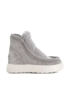 tronchetto da donna in pelle scamosciata grigio