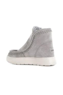 tronchetto da donna in pelle scamosciata grigio