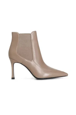 tronchetto da donna in pelle due elastici taupe