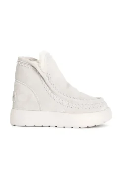 tronchetto da donna in pelle scamosciata ghiaccio